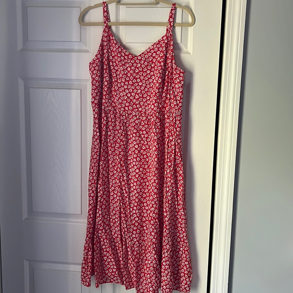 Red floral cami tiered dress from Old Navy